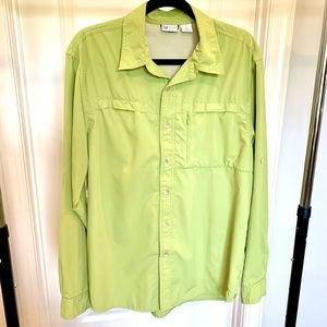 Mens Fishing Button Down Medium Long Sleeve Dress or Casual Shirt White Sierra